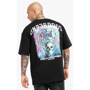 Tapout Heren T-shirt oversized Elsinor, zwart/veelkleurig, S