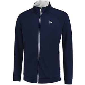 Dunlop Heren Club Mens Knitted Jacket Tennis Shirt, Navy/Wit, 3XL, navyblauw/wit, 3XL