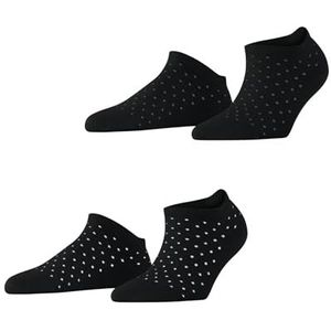 ESPRIT Dames Korte sokken Fine Dot 2-Pack W SN Katoen Kort gedessineerd Multipack 2 Paar, Zwart (Black 3000), 39-42