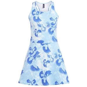 adidas Dames bloemen grafische single jersey jurk, XL, Gebroken Wit/Semi Blauw Uitbarsting/Semi Lucid Blauw, XL