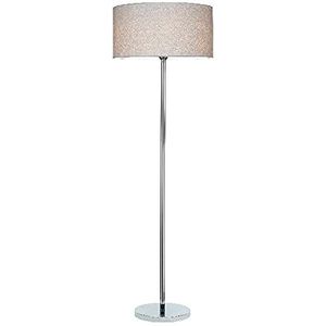 Homemania HOMBR_0158 staande lamp, staande lamp, woonkamer, vloer, papier, PVC, metaal, beige, grijs, 50 x 50 x 166 cm