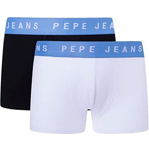 Pepe Jeans Heren Logo Tk Lr 2P Trunks, Wit, M (Pack van 2), Kleur: wit, M