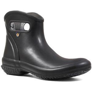 BOGS Women's Patch Ankle Waterproof Garden Rain Boot, Black, 11 B (M)