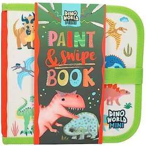 Depesche 12101 Dino World - Paint & Swipe Book, kleurboek met afveegbare pagina's, incl. 6 vezelstiften
