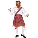 Widmann 60235 Kostuum Frecher Schotte, hemd, kilt, sjerp, korte broek met leed, muts met baard, themafeest, Schotland, carnaval, heren, meerkleurig, XL/XXL