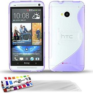 Muzzano beschermhoes voor HTC One, met voet ‘le S’ Hybrid, Violet + 3 schermbeveiligingen