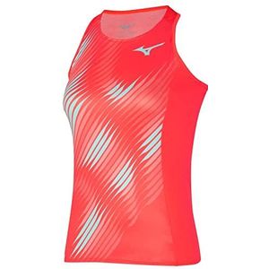 Mizuno Dames bedrukte tank cami shirt, vurig koraal, XS, Fierry Coral, XS