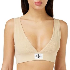 Calvin Klein Jeans Dames Bonte Rib Sweater Bralette Vesten, Warm zand, L