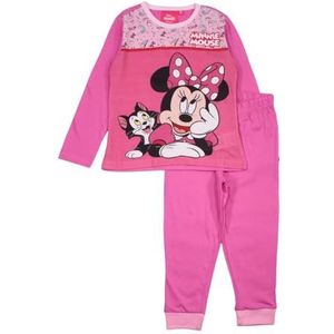 Pyjama van katoen voor meisjes, comfortabele en stijlvolle outfit voor meisjes, Minnie Mouse-design, Roze, 5 Jaren