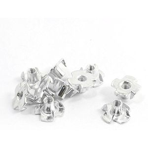 Sourcingmap(R) 10 stuks metaal houten inlay bus moer M4 x 16 x 8 mm voor meubels
