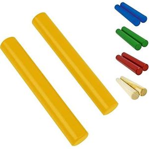 A-Star gele houten claves, 20cm - 2st/paar - Handheld Rhythm Sticks, houten percussie-instrument