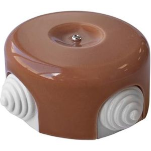 Verdeeldoos met houten oppervlak, robuust design, eenvoudige installatie, ideaal voor het beschermen van elektrische verbindingen en voor het organiseren van ruimtes.