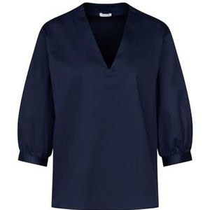 Seidensticker - Damesblouse - Marineblauw - Satijn - Regular Fit