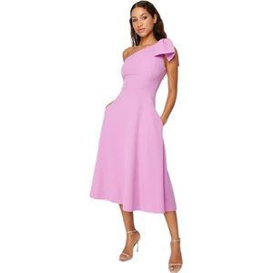 Trendyol Dames Dames Midi Skater Getailleerde Weven Jurk, roze, 36