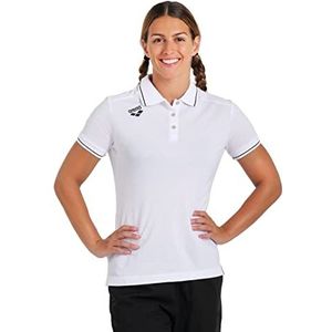ARENA Dames Team poloshirt van katoen Solid T-shirt, wit, L