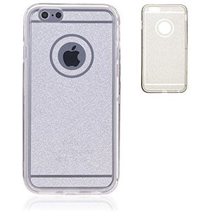 Silica dmu016silver siliconen gel beschermhoes met transparante randen metallic voor Apple iPhone 6 Plus, kleur zilver