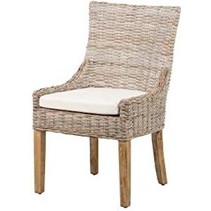 Adda Home stoel, hout, waswit/beige, medium