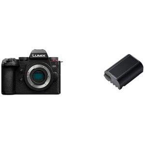 Panasonic LUMIX DC-G9M2E Micro Four Thirds Spiegelloze Camera, 25,2 MP, 4K 120p/100p en 5,7K 30p/25p, Zonder Lens, Zwart & Panasonic DMW-BLK22E 7.4V 3050mAh Oplaadbare Batterij voor Lumix S5, Zwart