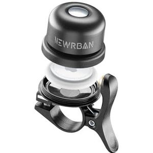 Newrban - BELL MET AIRTAG HOUDER - Bell met AirTag-houder (AirTag niet inbegrepen) - Voor fiets en scooter - Compatibiliteit: 22mm stuur - zwart