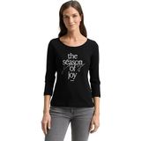 TOM TAILOR T-shirt voor dames, 14482 - Deep Black, XXL