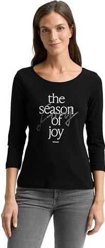 TOM TAILOR T-shirt voor dames, 14482 - Deep Black, XXL