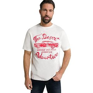 JP 1880 Heren T-shirt, Desert Adventure, shirt met halve mouwen, sneeuwwit, 3XL