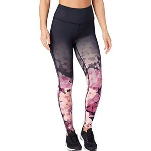 Energgetics Tight Kapaluk WMS Broek, Zwart/AOP-/Rose Dark, 36 Dames