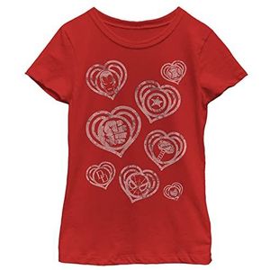 Marvel Little, Big Universe Hearty Marves Girls T-shirt met korte mouwen, rood, medium, rood, M, Rood, M