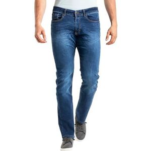 Rica Lewis - Jeans RL70 Stretch Straight Fit geborsteld LUNO maat 38, Blauw, 36
