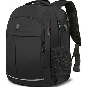 Rugzak, laptop rugzak, draagrugzak, duurzame grote 17.3 Inch TSA vriendelijke zakelijke reis laptop rugzak met USB-poort, college school tas cadeau voor mannen vrouwen tieners boekentas, zwart