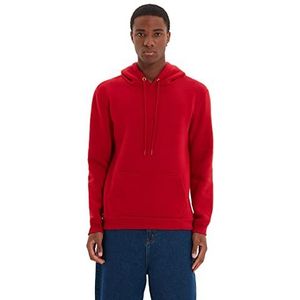 Trendyol Heren Red Male Regular Fit Kangaroo Zakken Hooded Sweatshirt, XL