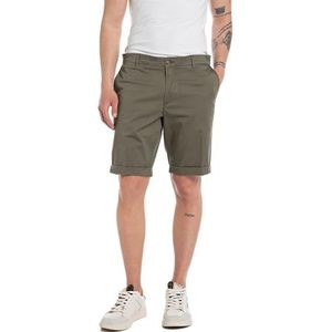 Replay Chino shorts voor heren, slimfit, 851 olijf, 29W