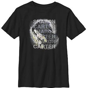 Marvel Likeness The Falcon and The Winter Soldier Carter Overlay Boy's Solid Crew Tee, Black, Youth X-Small, zwart, XS