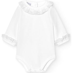 BABIDU Babybody met lange mouwen van 100% katoen met graskraag met kant, babybody van zachte, hypoallergene en ademende stof, uniseks kleding voor baby's en meisjes, voor het dragen