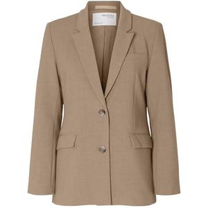 SELECTED FEMME Klassieke blazer met één rij knopen, camel, 40