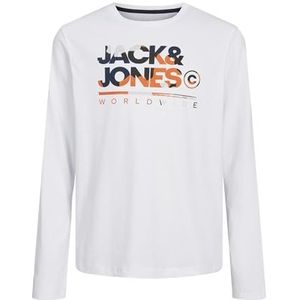 JACK & JONES Boy T-shirt met lange mouwen logo lange mouwen mini, wit, 98