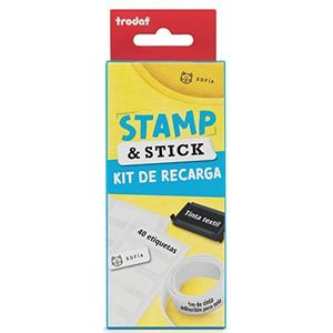 Trodat Stamp and Stick navulset met 40 waterdichte etiketten, 1 m plakband en 1 cartridge textielinkt zwart