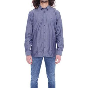 Tommy Hilfiger Heren natuurlijk zacht popeline shirt casual, Blauw (Blauw Dcc), S