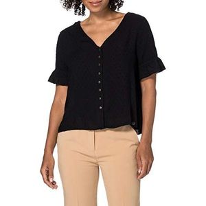 Superdry Dames Ss Lace Top Shirt, zwart, XS