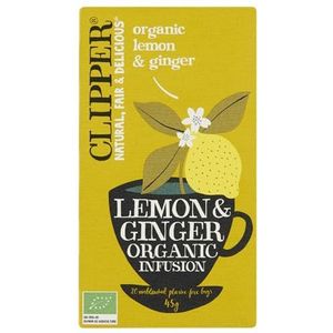 Clipper Lemon & Ginger Organic Infusion 20 stuks 4 x 45 g