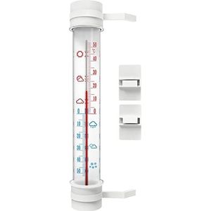 Bioterm Window Thermometer Outdoor met lijmsticks – 45 °C tot + 50 °C analoog 29 cm lang (bruin)
