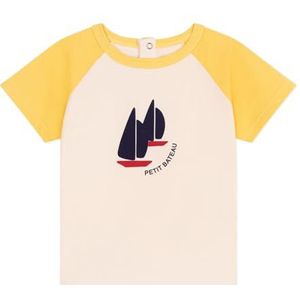 Petit Bateau T-shirt met korte mouwen voor jongens, Lawinen/gerst, 3 Maanden