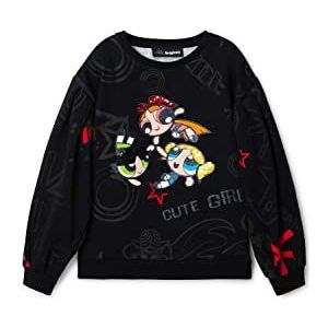 Desigual Girl's Cyan 2000 Black Sweater, 9/10