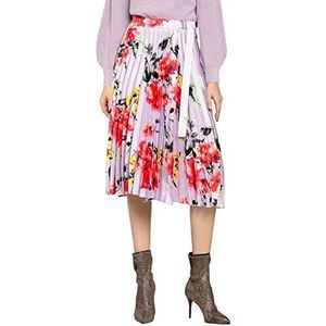 APART Fashion Plissee rok met print voor dames, Veelkleurig (lavendel-multicolor lavendel-multicolor), 46
