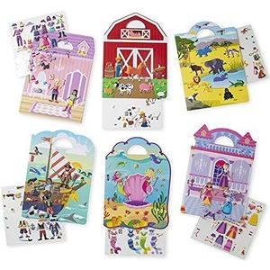 Melissa & Doug - Bundle of 6 herbruikbare Puffy Stickers | Aankleden, Prinses, Safari, Boerderij, Piraat en Zeemeermin | 3+ | Cadeau voor jongen of meisje