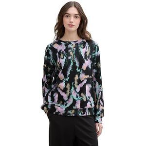 TOM TAILOR Denim Sweatjack voor dames, 36531 - Abstract Batik Landscape Print, S