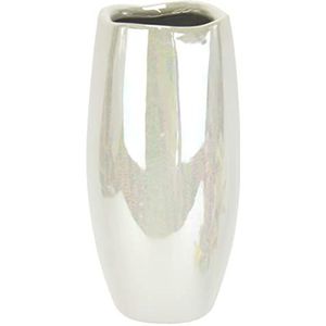 Moderne decoratieve vaas bloemenvaas tafelvaas gemaakt van keramiek zilver antraciet hoogte 24,5 cm