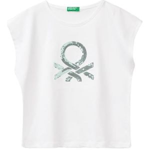 United Colors of Benetton T-shirt voor meisjes en meisjes, Wit, 130