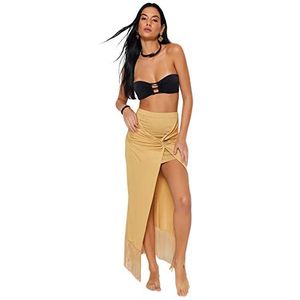 Trendyol Dames Asymmetrische Regular fit gebreide rok, kameel,36, camel, 34