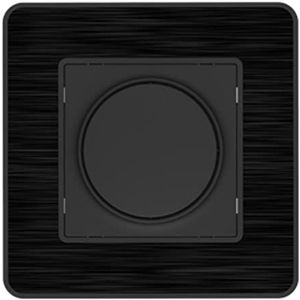 Draaidimmer compleet compatibel met LED 16A - geborsteld zwart metaal - Kouro serie Zenitech